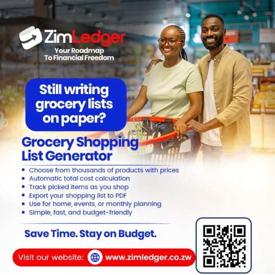 ZimLedger Grocery shopping list generator