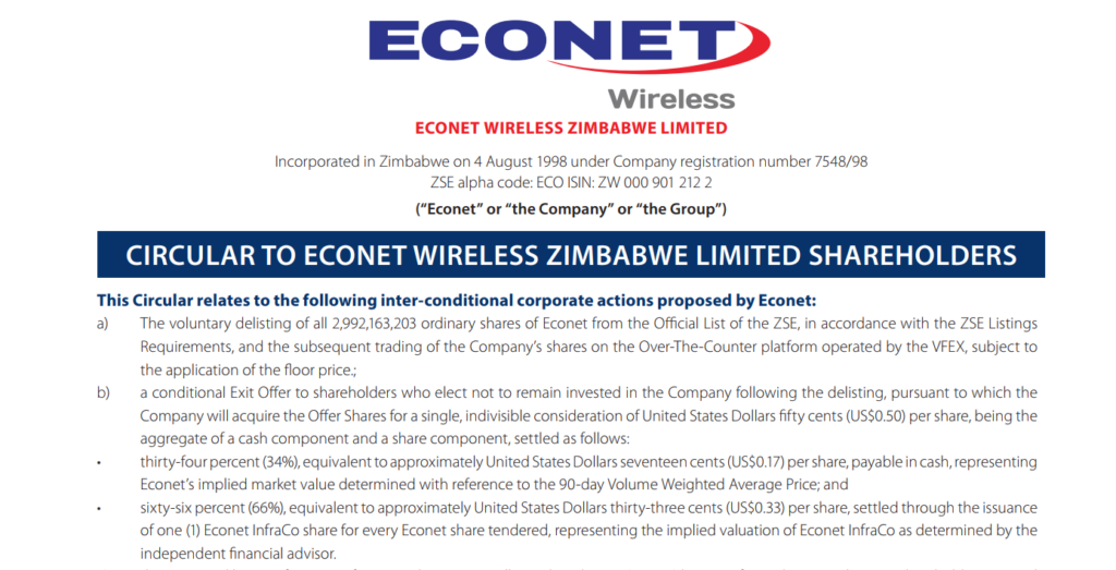econet wireless delisting
